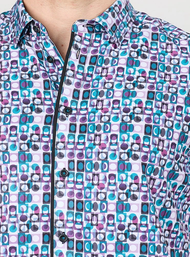 Chemise décontractée en stretch à manches courtes pour hommes