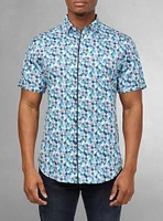 Chemise décontractée en stretch à manches courtes pour hommes