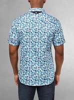 Chemise décontractée en stretch à manches courtes pour hommes