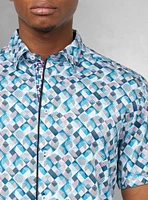 Chemise décontractée en stretch à manches courtes pour hommes