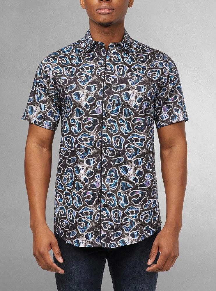 Men's casual short sleeve stretch shirt