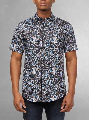 Men's casual short sleeve stretch shirt