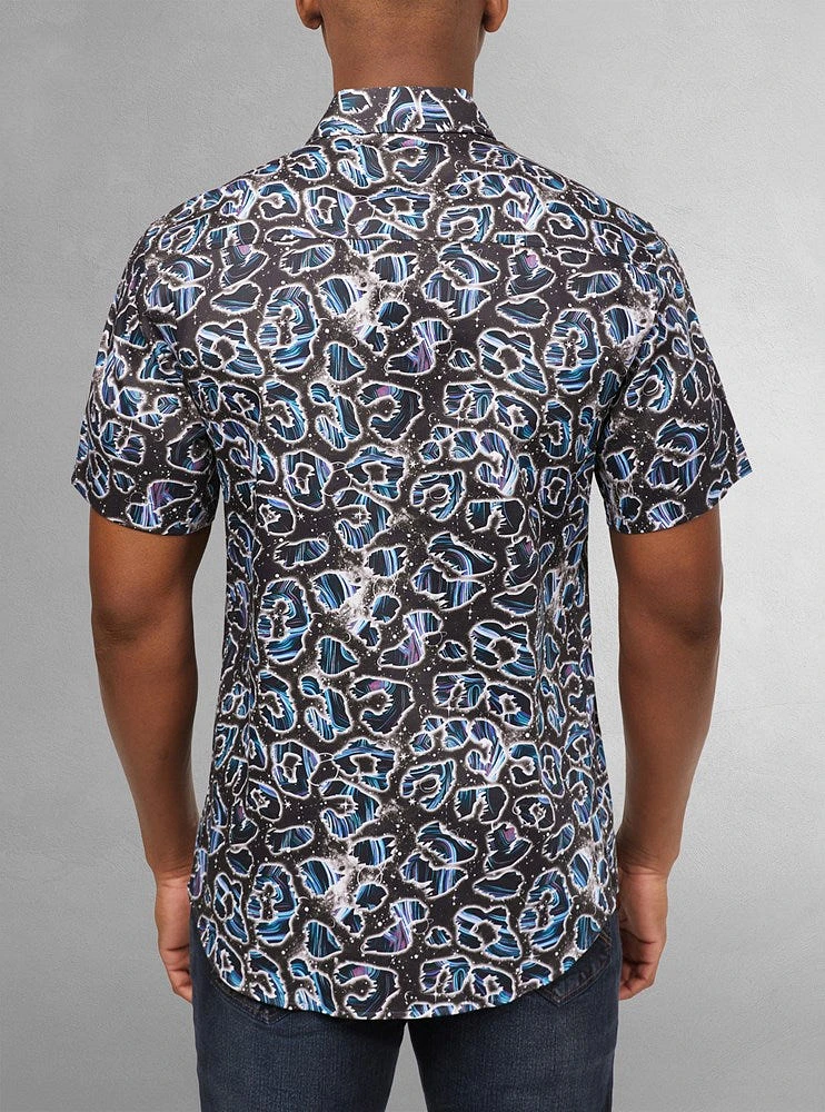 Men's casual short sleeve stretch shirt
