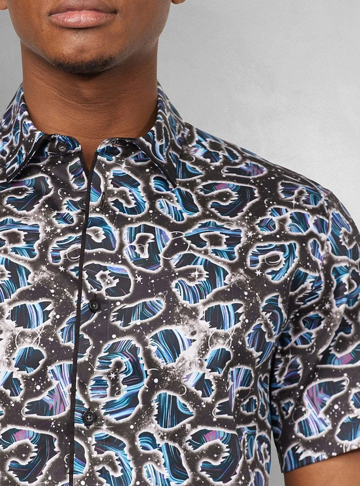 Men's casual short sleeve stretch shirt