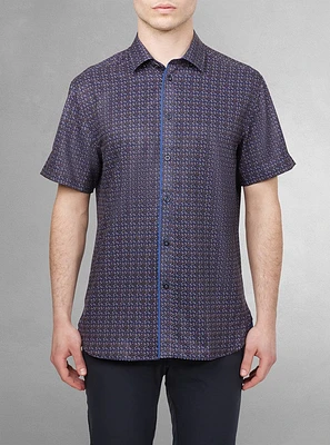 Men's casual short sleeve stretch shirt