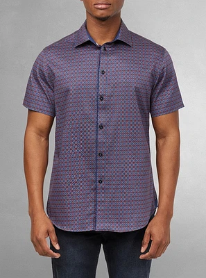 Chemise décontractée en stretch à manches courtes pour hommes