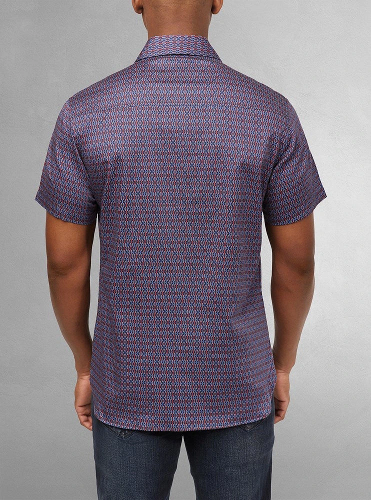 Chemise décontractée en stretch à manches courtes pour hommes
