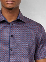 Chemise décontractée en stretch à manches courtes pour hommes