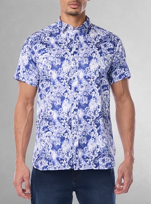 Men's casual short sleeve stretch shirt