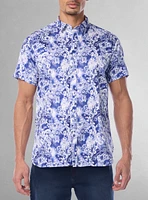 Chemise décontractée en stretch à manches courtes pour hommes