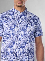 Chemise décontractée en stretch à manches courtes pour hommes