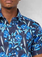 Chemise décontractée en stretch à manches courtes pour hommes