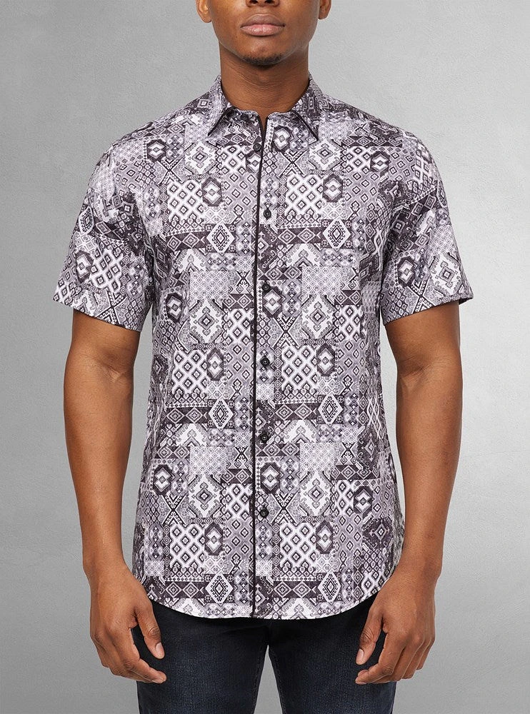 Men's casual short sleeve stretch shirt