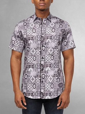 Men's casual short sleeve stretch shirt