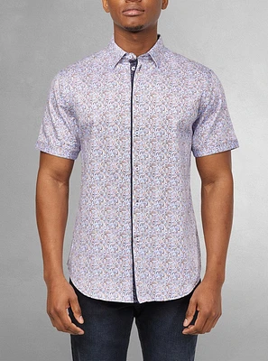 Chemise décontractée en stretch à manches courtes pour hommes