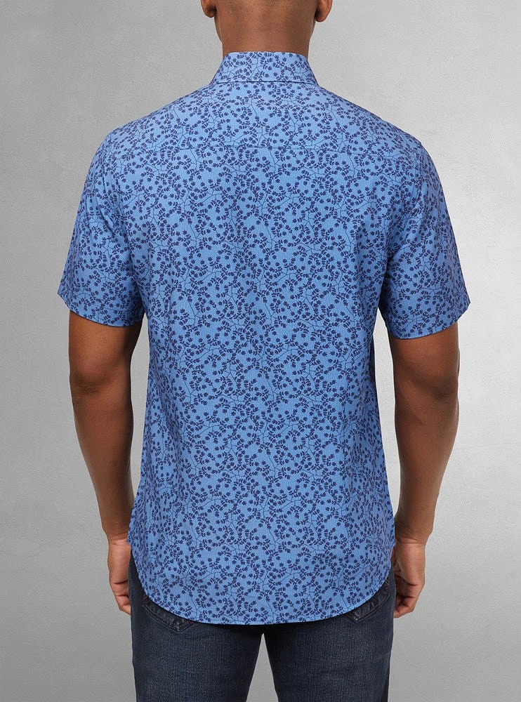 Chemise décontractée en stretch à manches courtes pour hommes