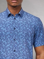 Chemise décontractée en stretch à manches courtes pour hommes