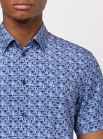 Chemise décontractée en stretch à manches courtes pour hommes