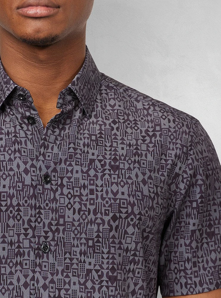 Men's casual short sleeve stretch shirt