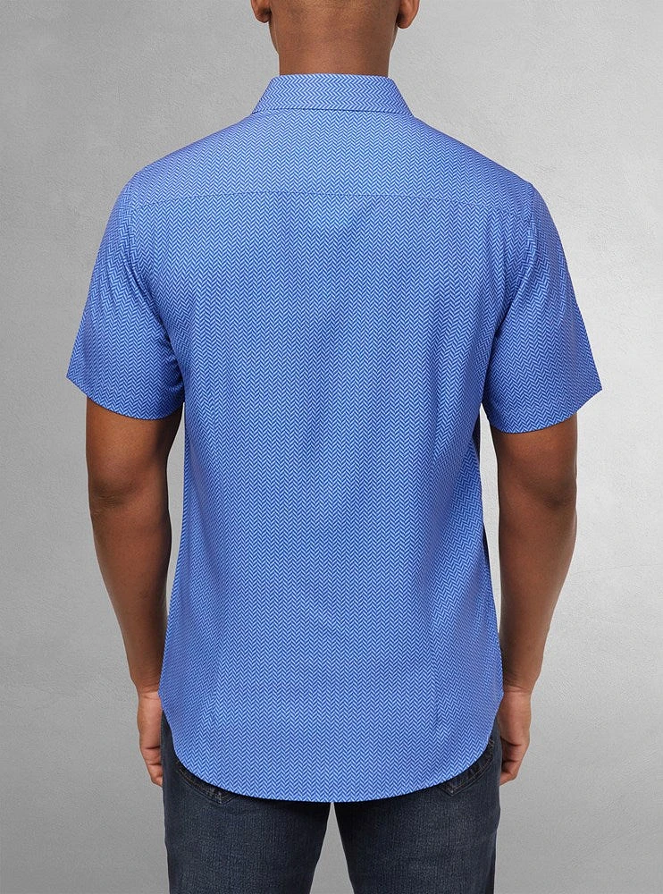 Chemise décontractée en stretch à manches courtes pour hommes