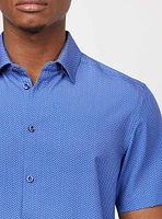 Chemise décontractée en stretch à manches courtes pour hommes