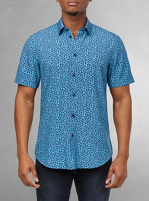 Chemise décontractée en stretch à manches courtes pour hommes