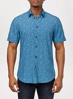 Chemise décontractée en stretch à manches courtes pour hommes