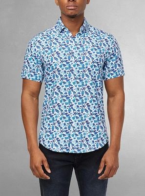 Men's casual short sleeve stretch shirt