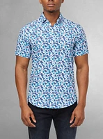 Chemise décontractée en stretch à manches courtes pour hommes