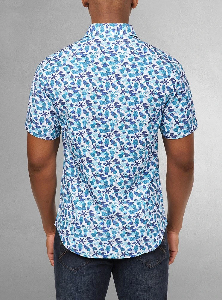 Men's casual short sleeve stretch shirt