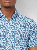 Chemise décontractée en stretch à manches courtes pour hommes