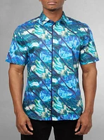 Chemise décontractée en stretch à manches courtes pour hommes