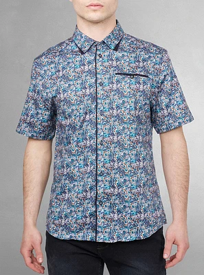Men's casual short sleeve stretch shirt