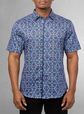 Chemise décontractée en stretch à manches courtes pour hommes