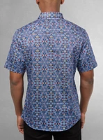 Chemise décontractée en stretch à manches courtes pour hommes