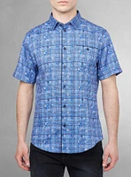 Chemise décontractée en stretch à manches courtes pour hommes
