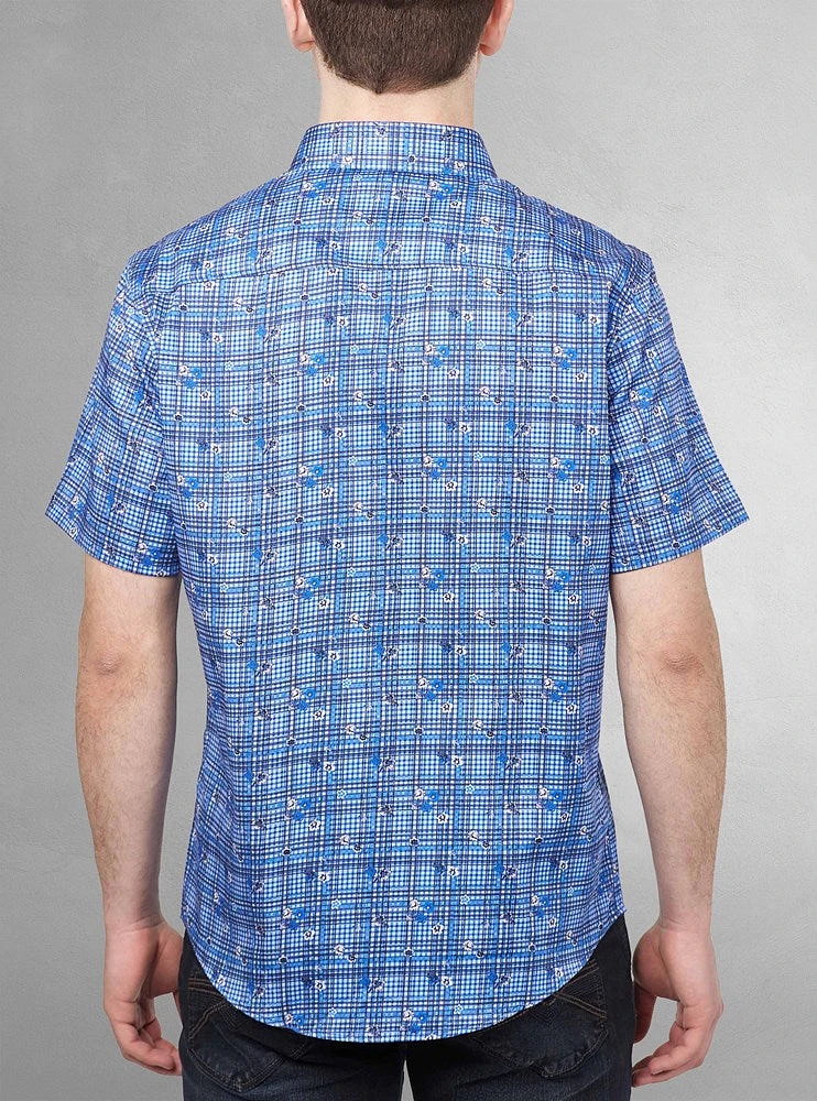 Chemise décontractée en stretch à manches courtes pour hommes
