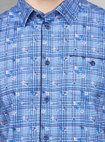 Chemise décontractée en stretch à manches courtes pour hommes