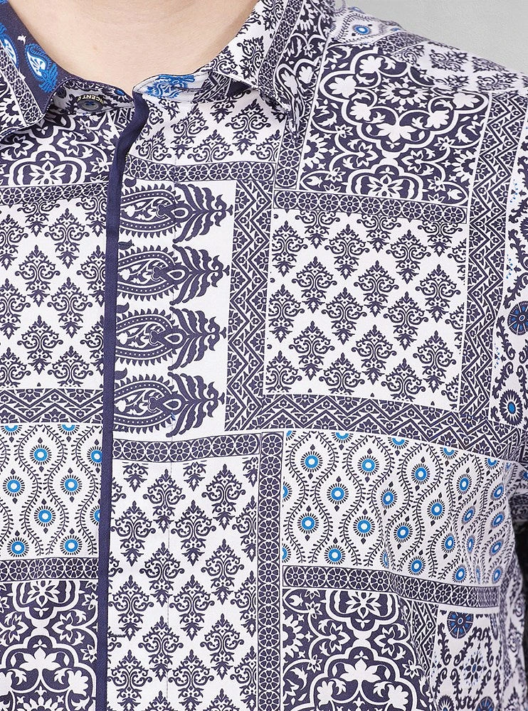 Chemise décontractée en stretch à manches courtes pour hommes