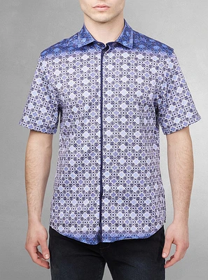 Chemise décontractée en stretch à manches courtes pour hommes