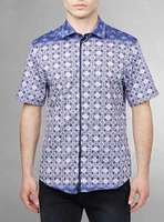 Chemise décontractée en stretch à manches courtes pour hommes
