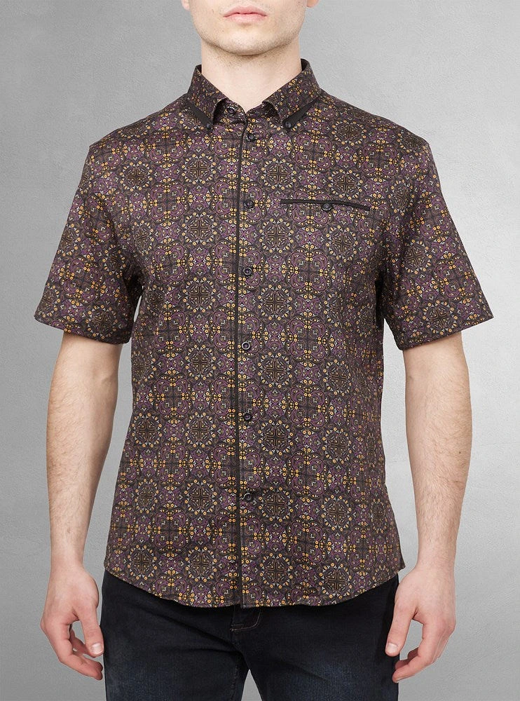 Men's casual short sleeve stretch shirt