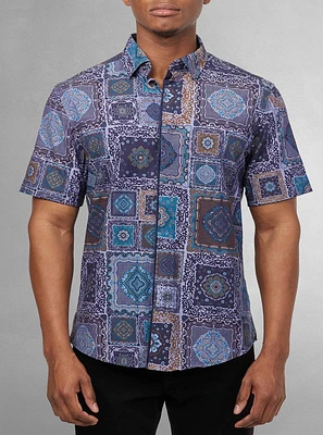 Men's casual short sleeve stretch shirt