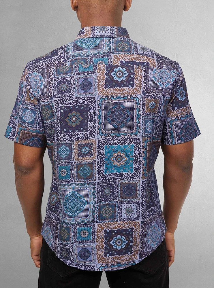 Men's casual short sleeve stretch shirt