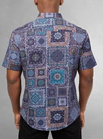 Men's casual short sleeve stretch shirt