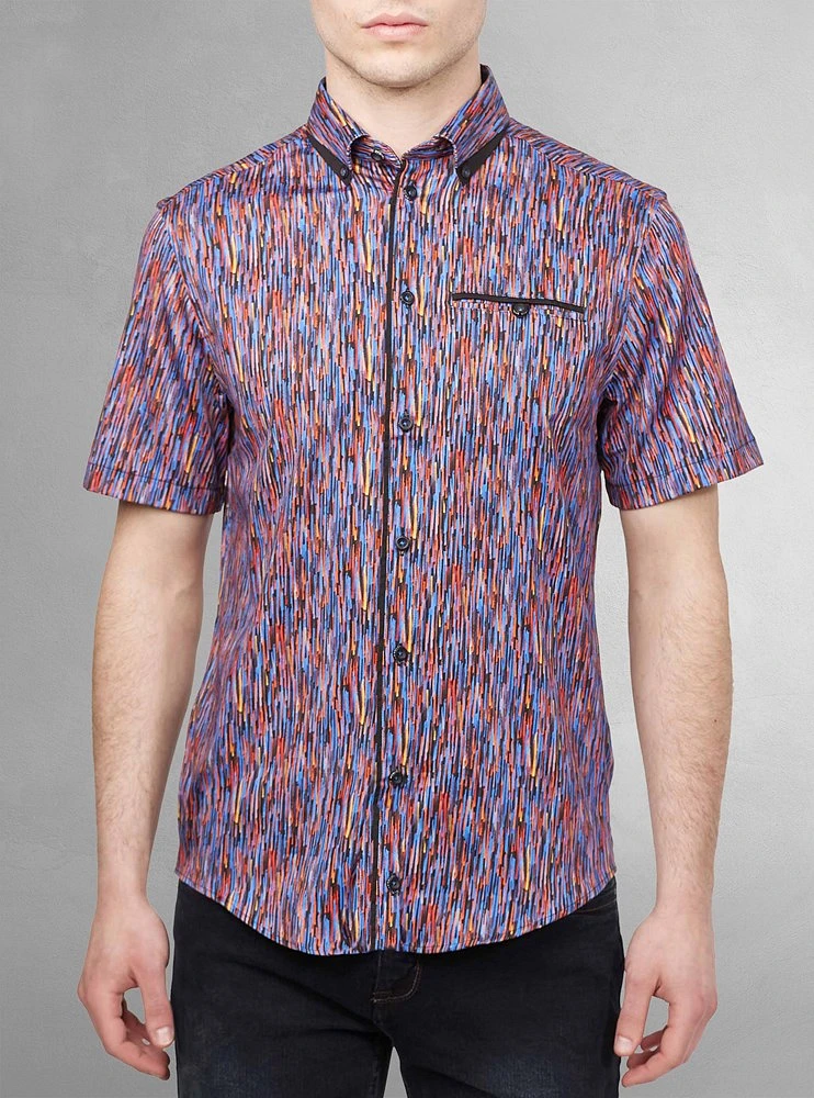 Men's casual short sleeve stretch shirt