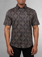 Chemise décontractée en stretch à manches courtes pour hommes