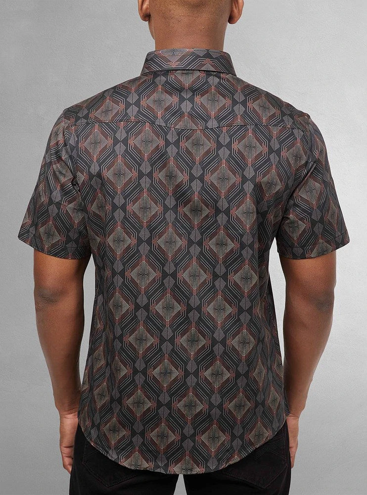 Chemise décontractée en stretch à manches courtes pour hommes