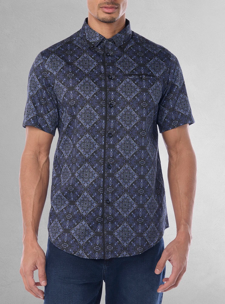 Chemise décontractée à manches courtes pour hommes