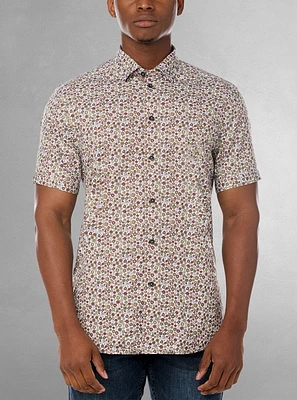Chemise décontractée en stretch à manches courtes pour hommes